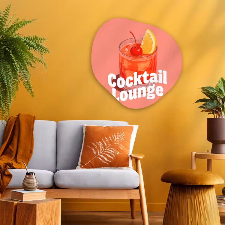 Organische vorm aluminium - Cocktail Lounge - Glas - Koraal — 3