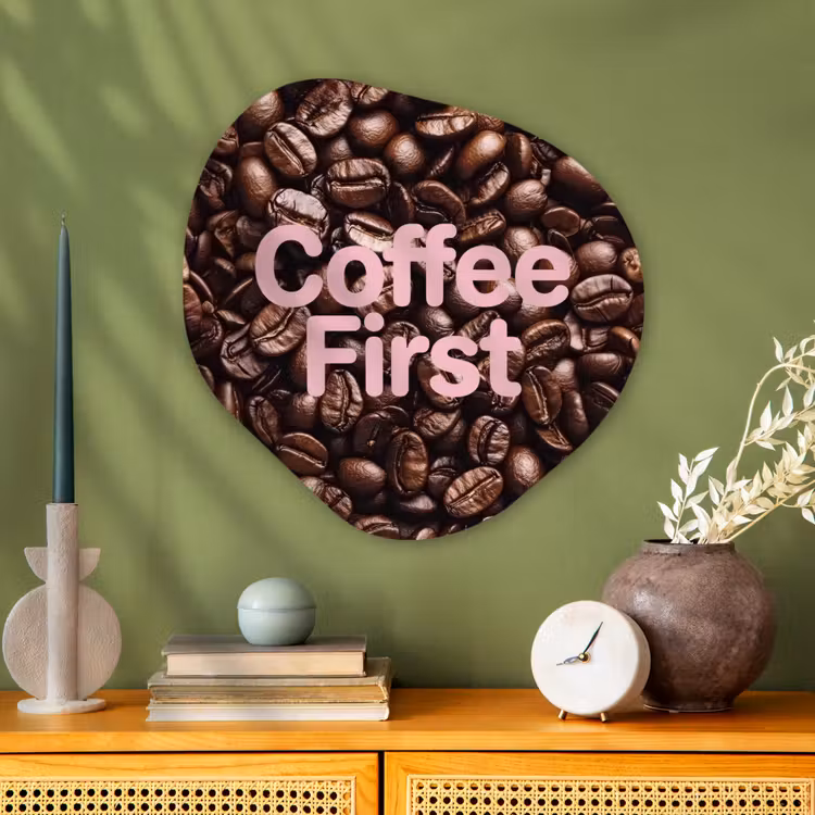 Organische vorm aluminium - Coffee First - Koffiebonen - Roze — 2