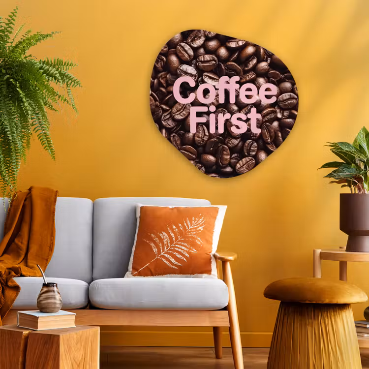 Organische vorm aluminium - Coffee First - Koffiebonen - Roze — 3