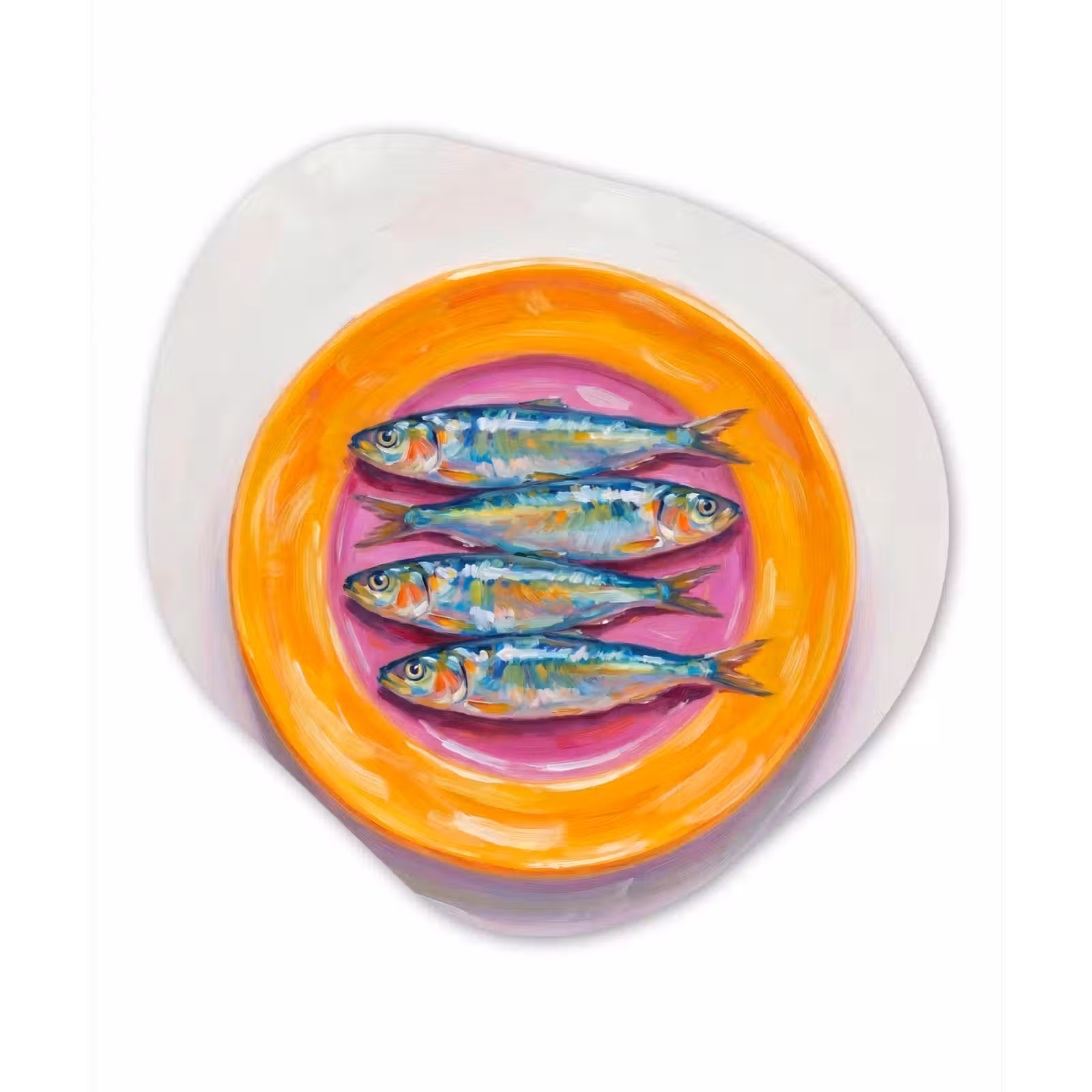 Organisch schilderij - Forex - Vis - Vier - Eten - Modern - Kleurrijk — 1