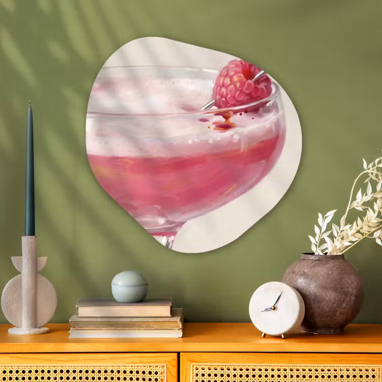 Organische vorm aluminium - Cocktail - Framboos - Drank - Modern - Roze — 2