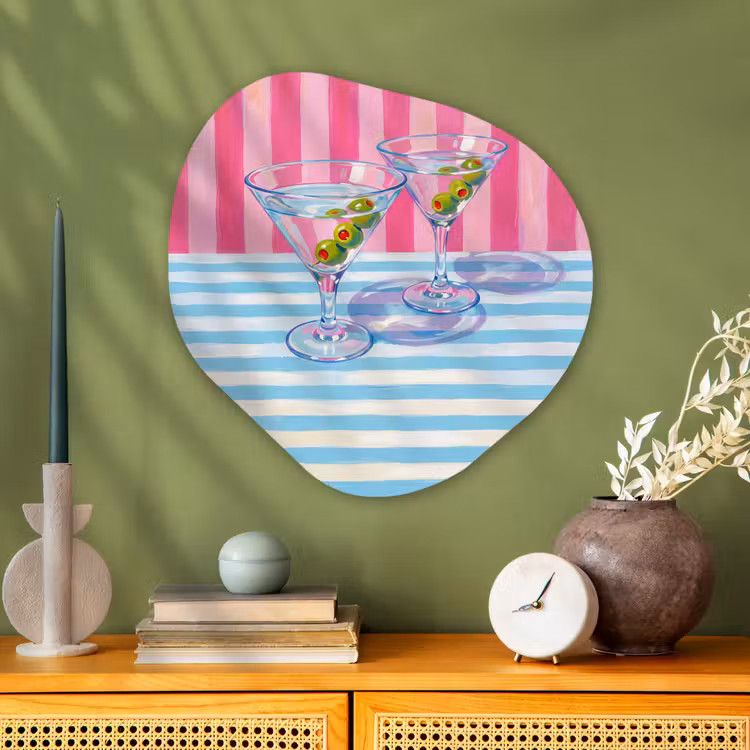 Organische vorm aluminium - Cocktail - Olijven - Kunst - Modern - Roze — 2
