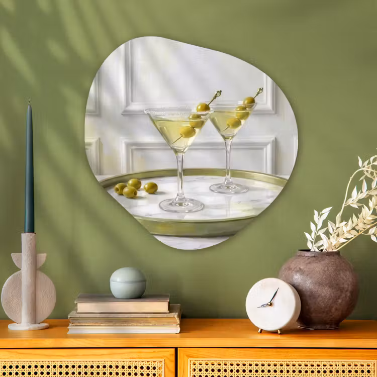 Organische vorm aluminium - Drank - Martini - Olijven - Modern - Wit — 2