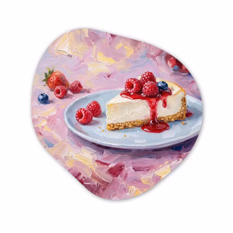 Organische vorm aluminium - Eten - Cheesecake - Bessen - Abstract - Roze — 1