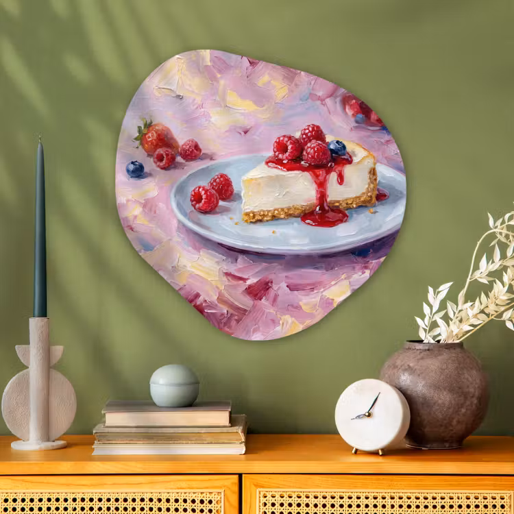 Organische vorm aluminium - Eten - Cheesecake - Bessen - Abstract - Roze — 2