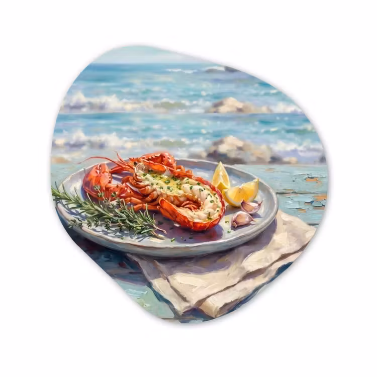 Organische vorm aluminium - Eten - Zee - Kust - Modern - Blauw — 1