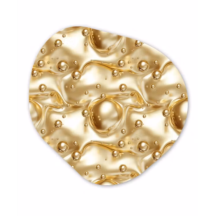 Organisch schilderij - Forex - Vloeibaar - Druppels - Goud — 1