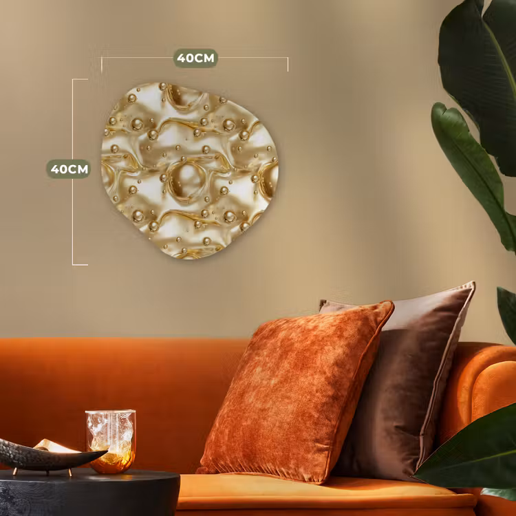 Organisch schilderij - Forex - Vloeibaar - Druppels - Goud — 4