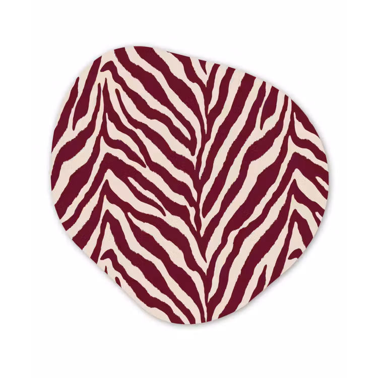 Organisch schilderij - Forex - Zebra - Motief - Bordeaux - Rood — 1