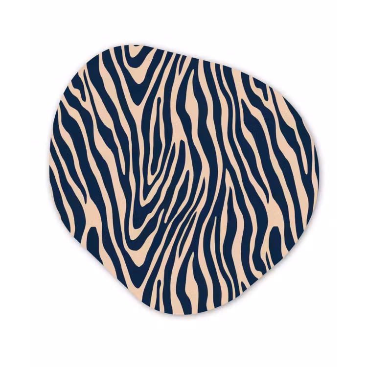 Organisch schilderij - Forex - Zebra - Patroon - Blauw - Beige — 1