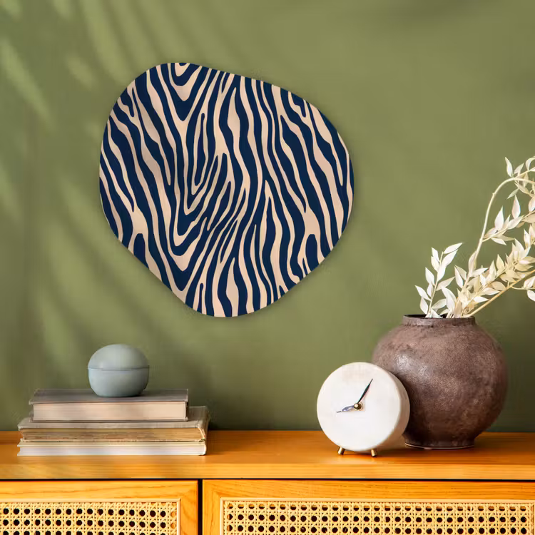 Organisch schilderij - Forex - Zebra - Patroon - Blauw - Beige — 2