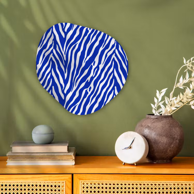 Organisch schilderij - Forex - Zebra - Patroon - Kobalt - Blauw — 2