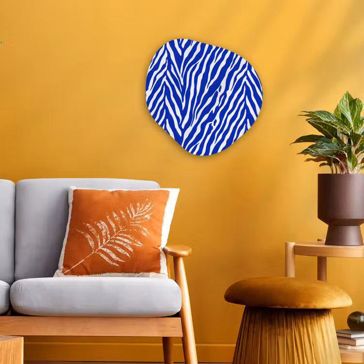 Organisch schilderij - Forex - Zebra - Patroon - Kobalt - Blauw — 3