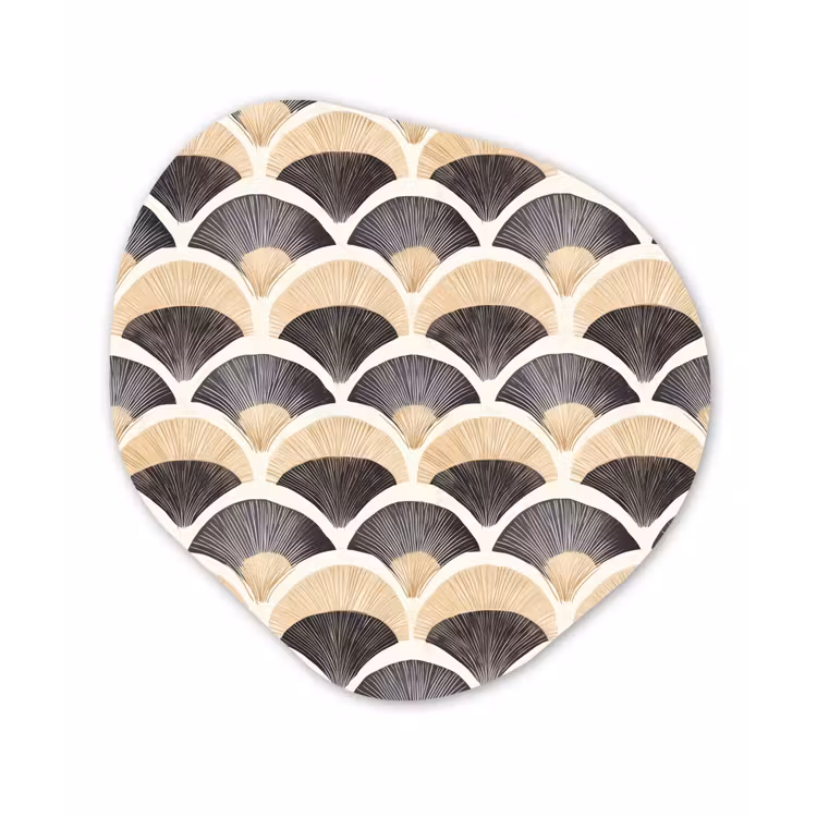 Organisch schilderij - Forex - Waaier - Patroon - Zwart - Beige — 1