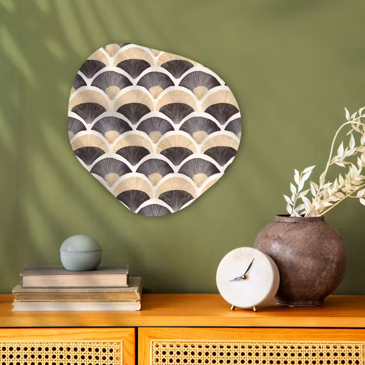 Organisch schilderij - Forex - Waaier - Patroon - Zwart - Beige — 2