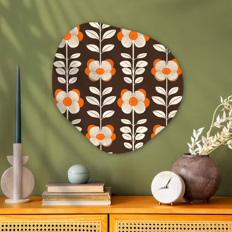 Organische vorm aluminium - Bloemen - Retro - Bruin — 2