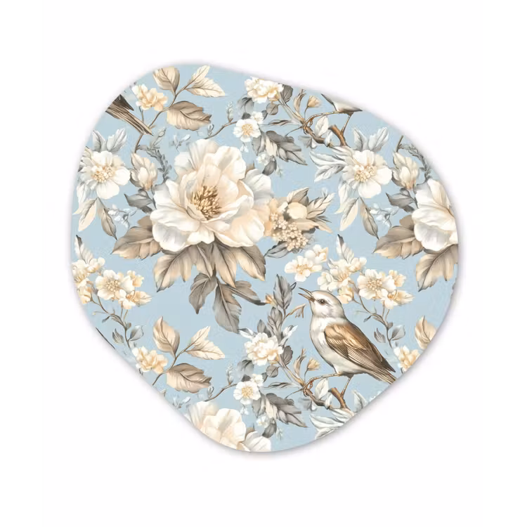 Organische vorm aluminium - Botanisch - Zangvogel - Blauw — 1