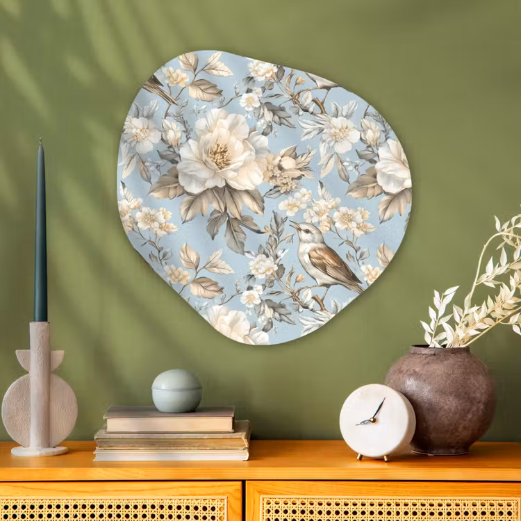 Organische vorm aluminium - Botanisch - Zangvogel - Blauw — 2