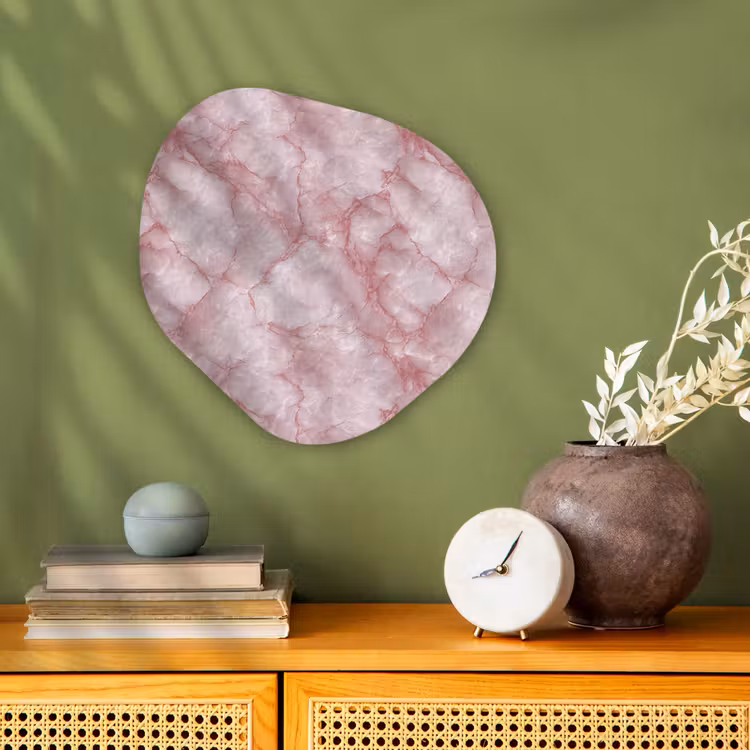 Organisch schilderij - Forex - Roze - Kwartsmarmer - Aders — 2