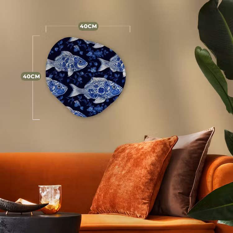 Organisch schilderij - Forex - Vissen - Bloemen - Blauw — 4
