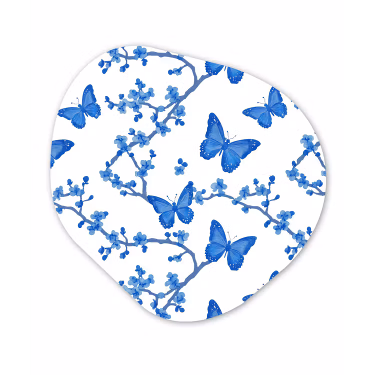 Organisch schilderij - Forex - Vlinder - Bloemen - Blauw — 1