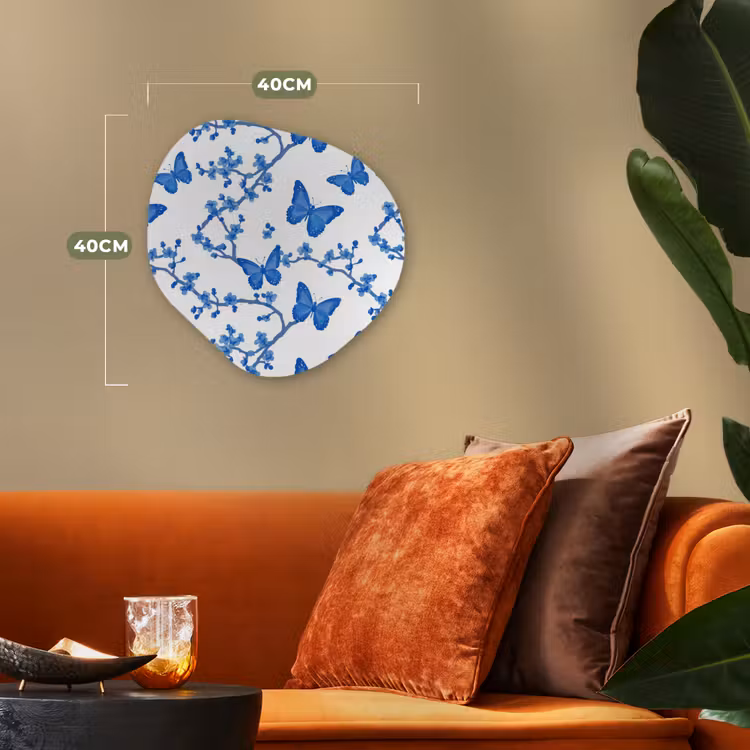 Organisch schilderij - Forex - Vlinder - Bloemen - Blauw — 4