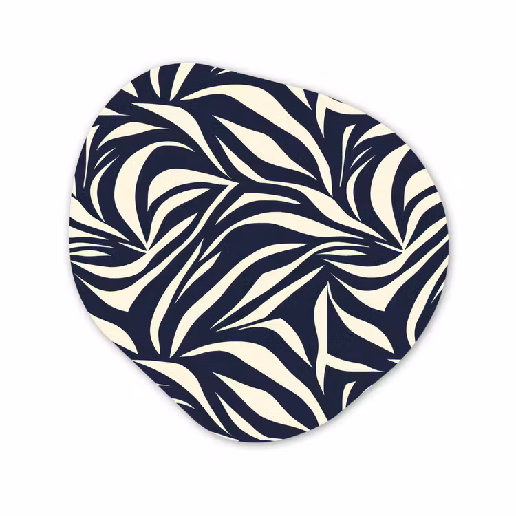 Organische vorm aluminium - Bladvormen - Blauw - Patroon - Wit — 1