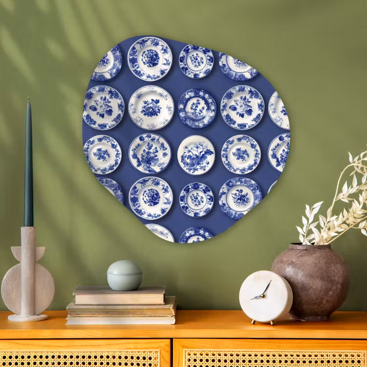 Organische vorm aluminium - Borden - Floraal - Blauw — 2