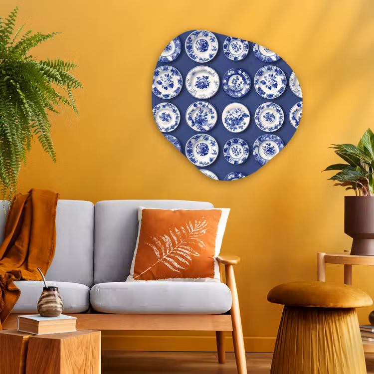 Organische vorm aluminium - Borden - Floraal - Blauw — 3