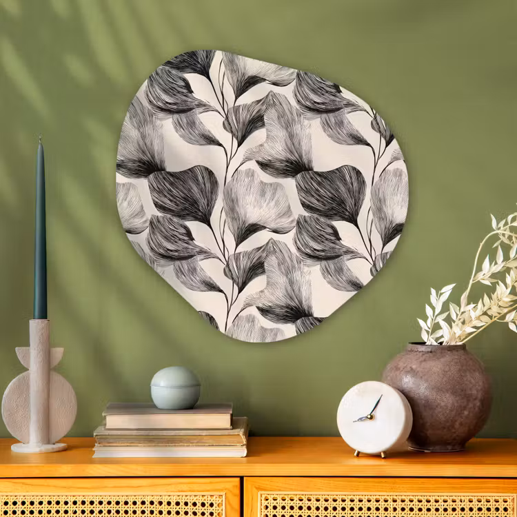 Organische vorm aluminium - Botanisch - Bladeren - Zwart — 2