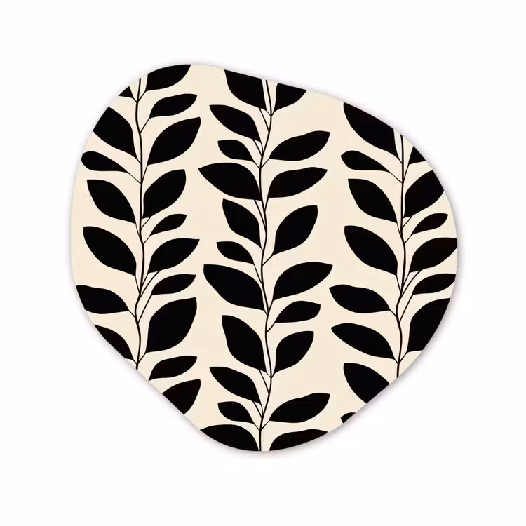 Organische vorm aluminium - Botanisch - Dessin - Zwart - Beige — 1