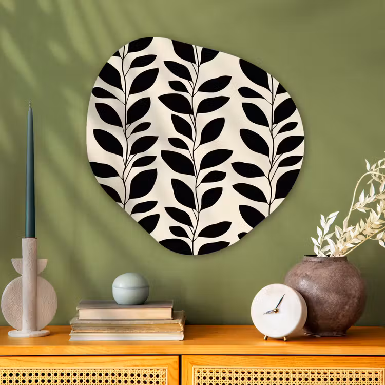 Organische vorm aluminium - Botanisch - Dessin - Zwart - Beige — 2