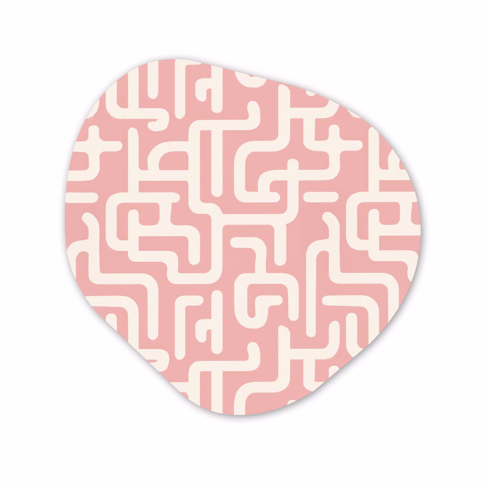 Organische vorm aluminium - Doolhofpatroon - Roze - Wit - Abstract — 1