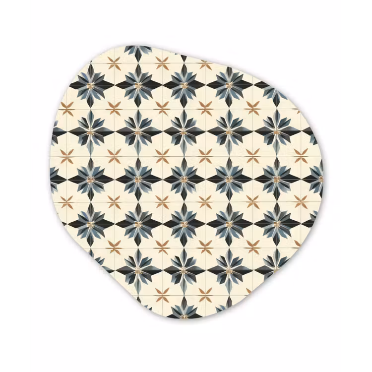 Organisch schilderij - Forex - Sierlijk - Ornament - Blauw — 1