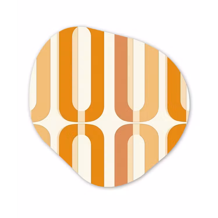 Organisch schilderij - Forex - U-vorm - Retro - Oranje — 1