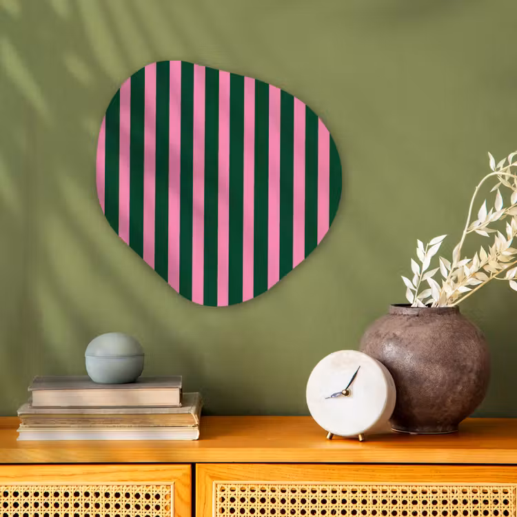 Organisch schilderij - Forex - Verticale strepen - Groen - Roze — 2