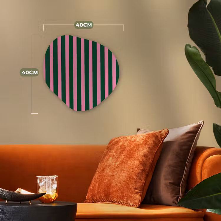 Organisch schilderij - Forex - Verticale strepen - Groen - Roze — 4