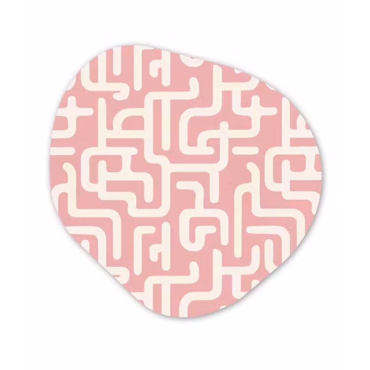 Organische vorm aluminium - Doolhofpatroon - Roze - Wit - Abstract — 1