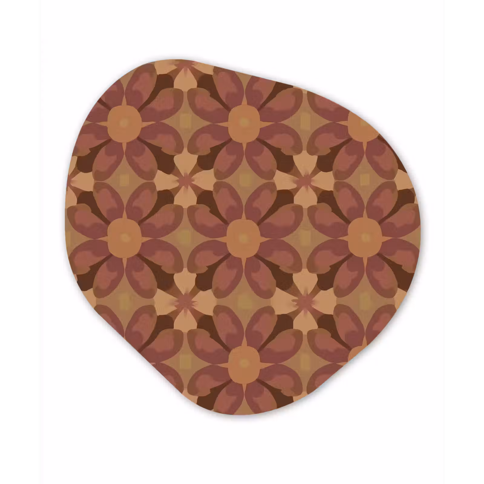 Organisch schilderij - Forex - Retro - Bloemen - Bruin — 1