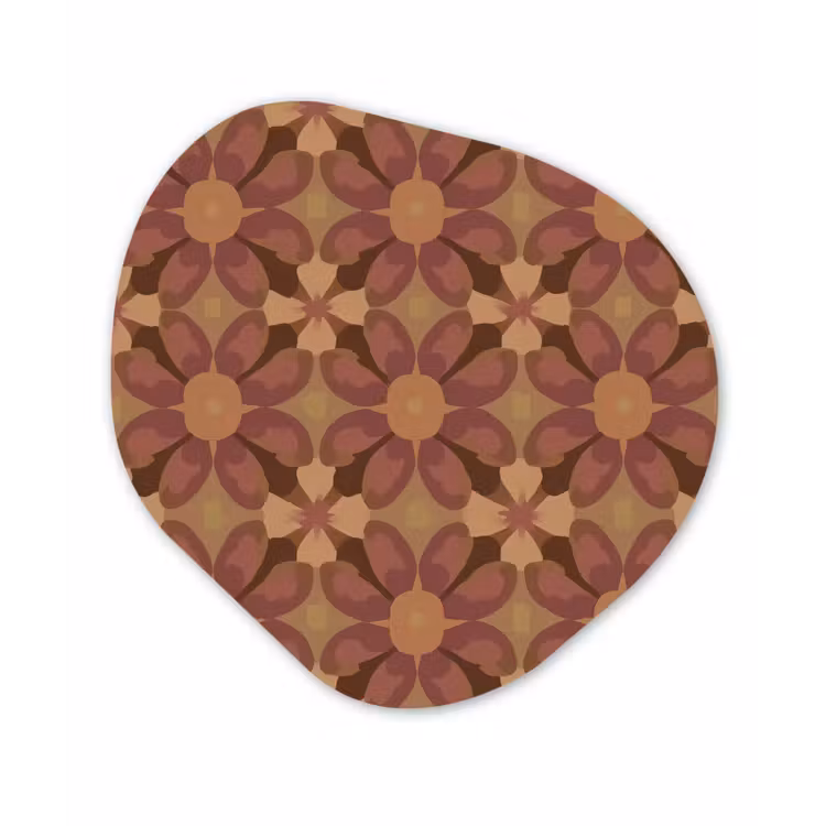 Organisch schilderij - Forex - Retro - Bloemen - Bruin — 1