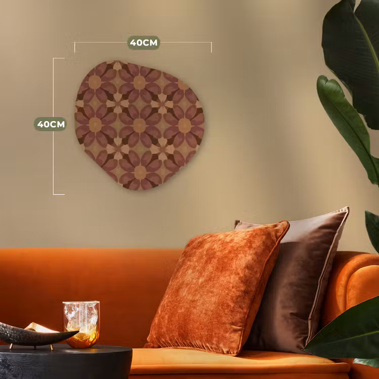 Organisch schilderij - Forex - Retro - Bloemen - Bruin — 4