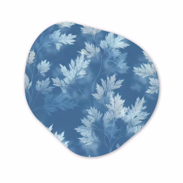 Organisch schilderij - Forex - Varen - Botanisch - Patroon - Grijsblauw — 1