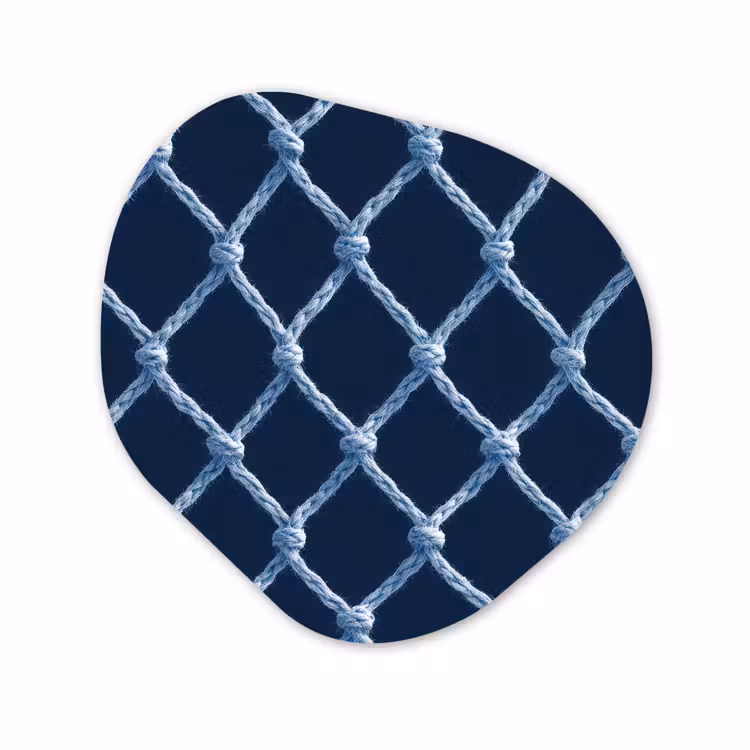 Organisch schilderij - Forex - Visnet - Touw - Patroon - Marineblauw — 1