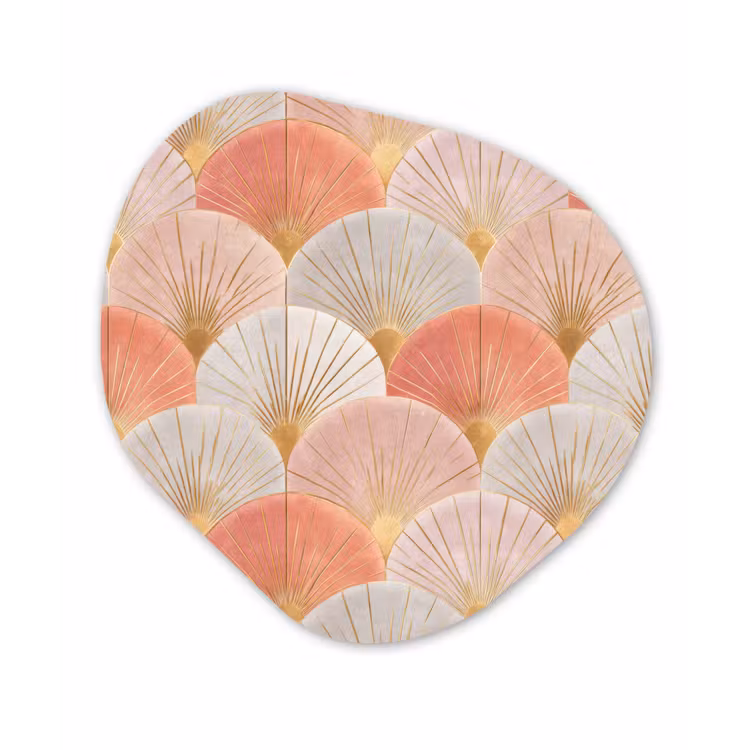 Organisch schilderij - Forex - Waaiers - Goud - Roze — 1