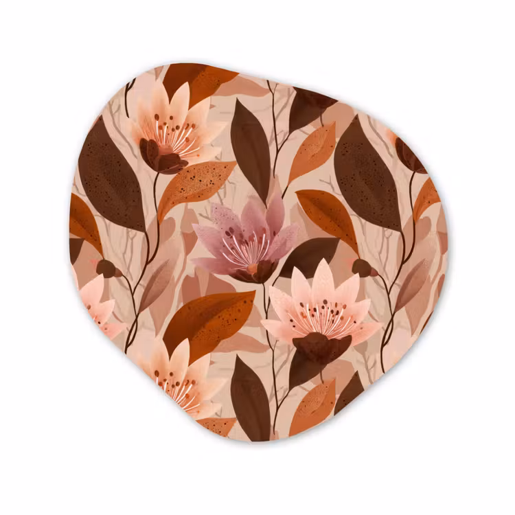Organische vorm aluminium - Bloemen - Bladeren - Bruin — 1