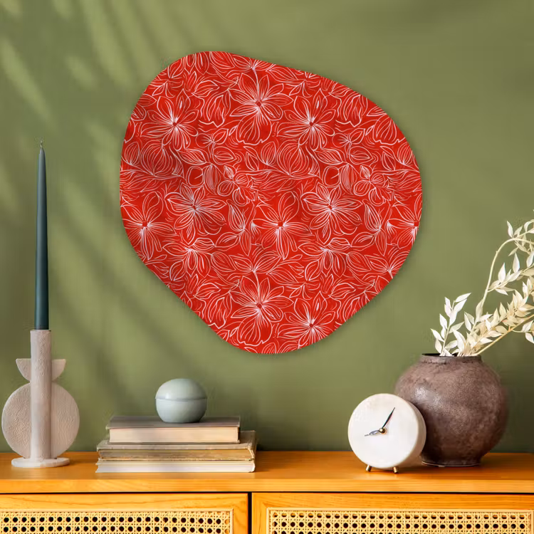 Organische vorm aluminium - Bloemen - Patroon - Rood — 2