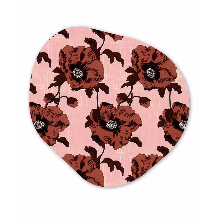 Organische vorm aluminium - Bloemen - Retro - Rood — 1