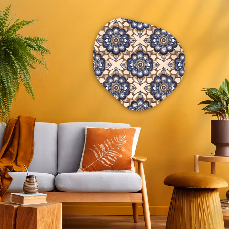 Organische vorm aluminium - Floraal - Ornament - Blauw — 3