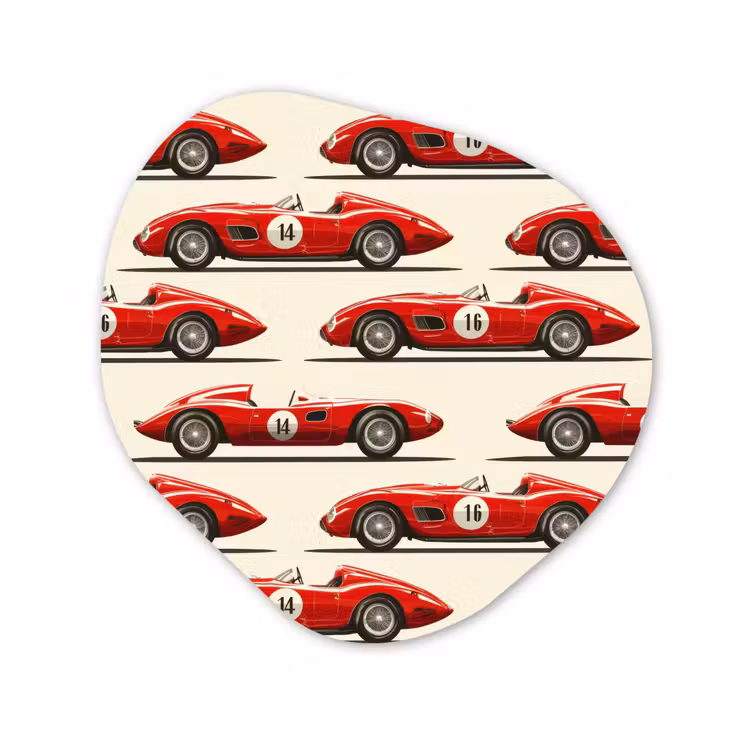 Organisch schilderij - Forex - Raceauto - Retro - Rood — 1