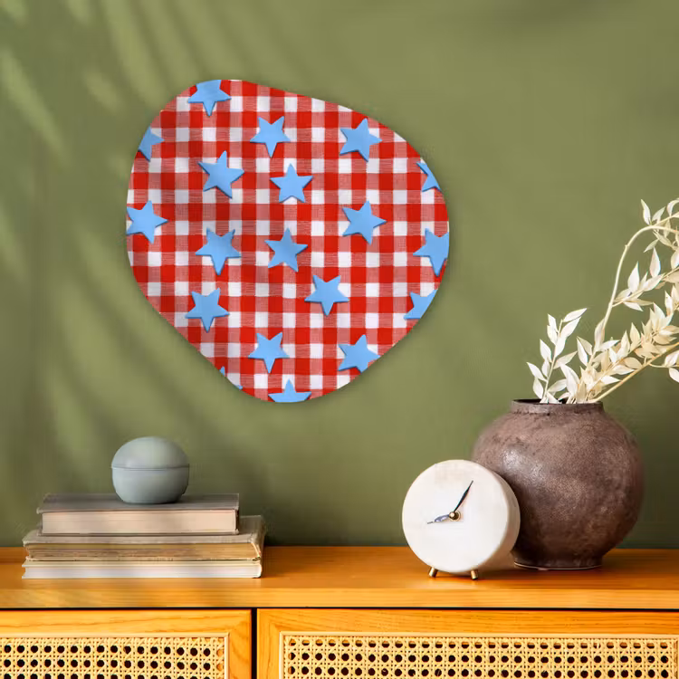 Organisch schilderij - Forex - Ruit - Sterren - Rood — 2